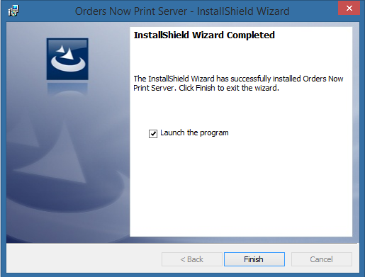 Finished installation page.