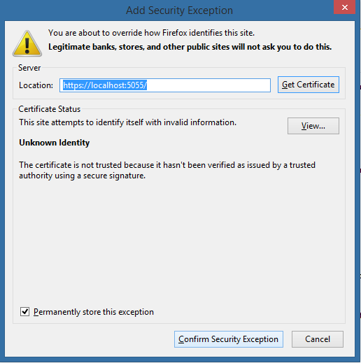 Add the Exception.